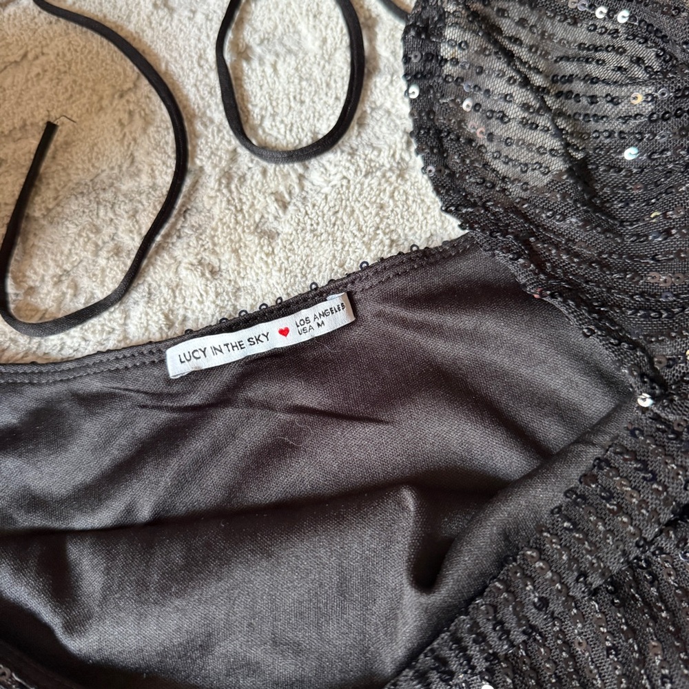 Lucy in the Sky Black Squin Bodycon Dress - Picture 8 of 8